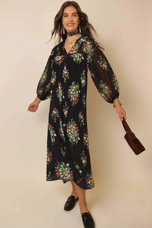 Women Dresses RIXO Khaleesha Black Vintage Bunch Women Dresses RIXO Khaleesha Black Vintage Bunch
