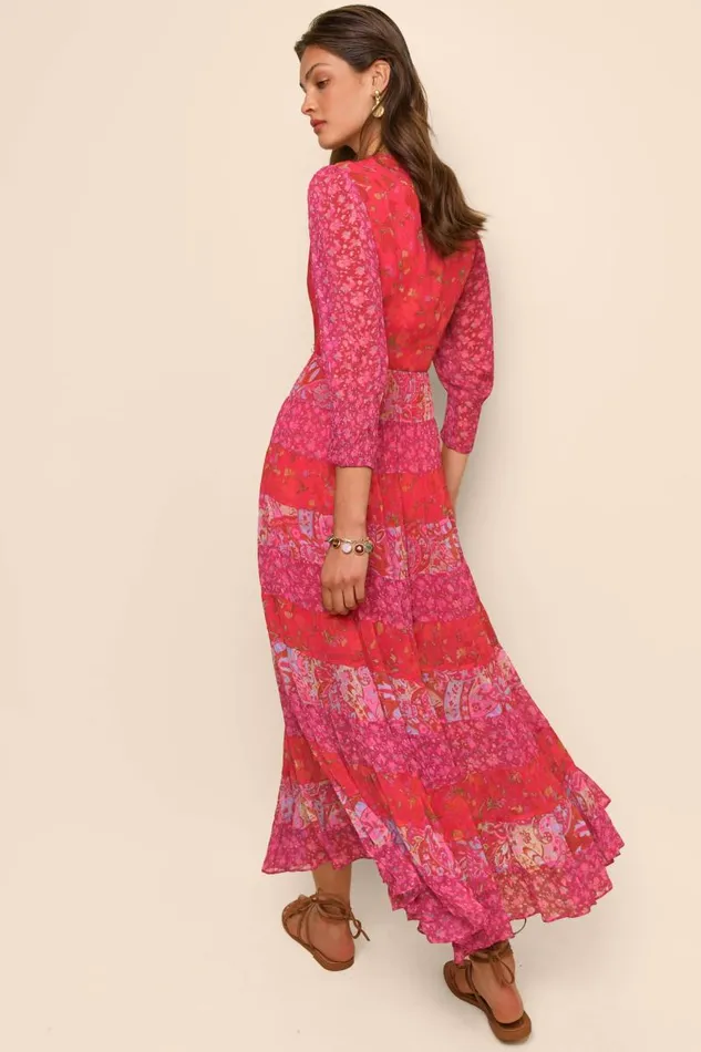 Women Dresses RIXO Kristen Havana Floral Plum Mix Women Dresses RIXO Kristen Havana Floral Plum Mix