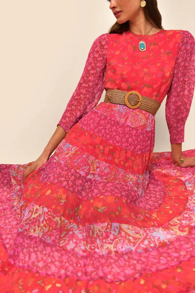 Women Dresses RIXO Kristen Havana Floral Plum Mix Women Dresses RIXO Kristen Havana Floral Plum Mix