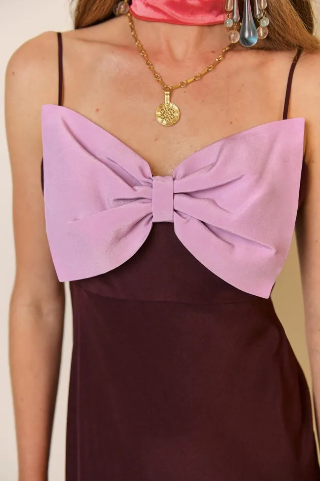 Women Dresses RIXO Leanna Chocolate Lilac Mix Women Dresses RIXO Leanna Chocolate Lilac Mix