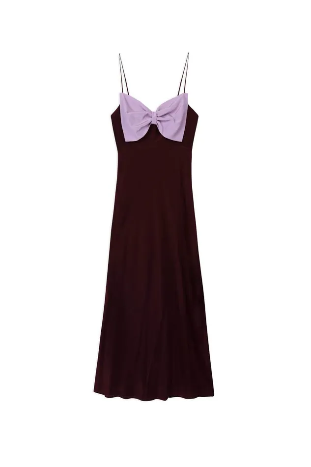 Women Dresses RIXO Leanna Chocolate Lilac Mix Women Dresses RIXO Leanna Chocolate Lilac Mix