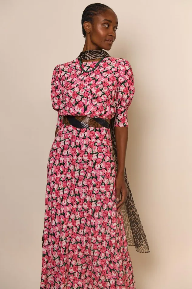 Women Dresses RIXO Lucile Pink English Rose