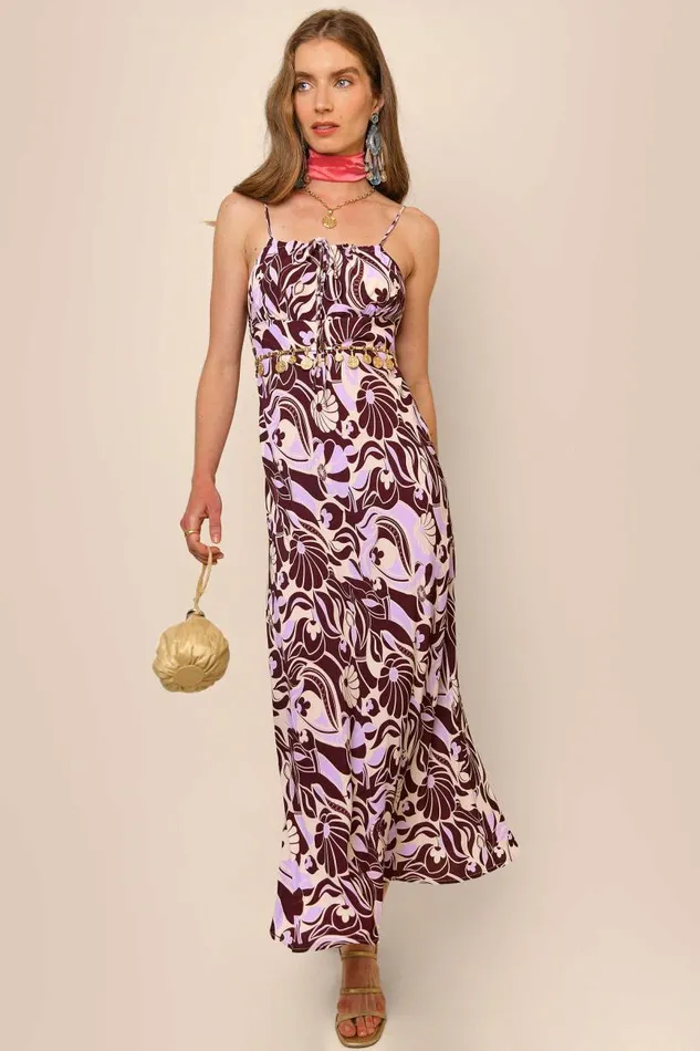 Women Dresses RIXO Maeve Chocolate Abstract Shell Women Dresses RIXO Maeve Chocolate Abstract Shell