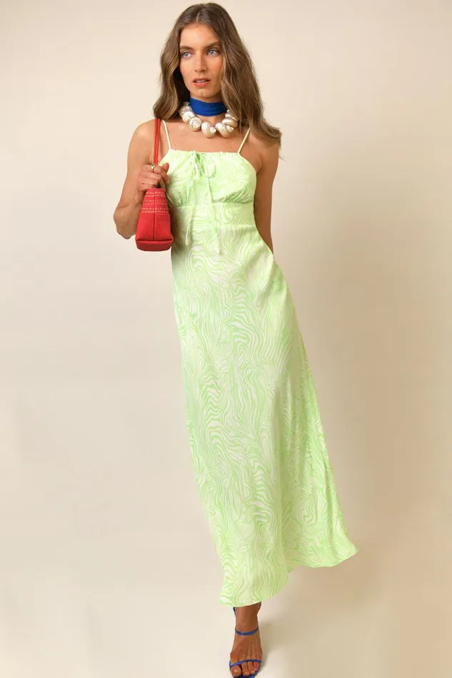 Women Dresses RIXO Maeve Green Marble Zebra Women Dresses RIXO Maeve Green Marble Zebra