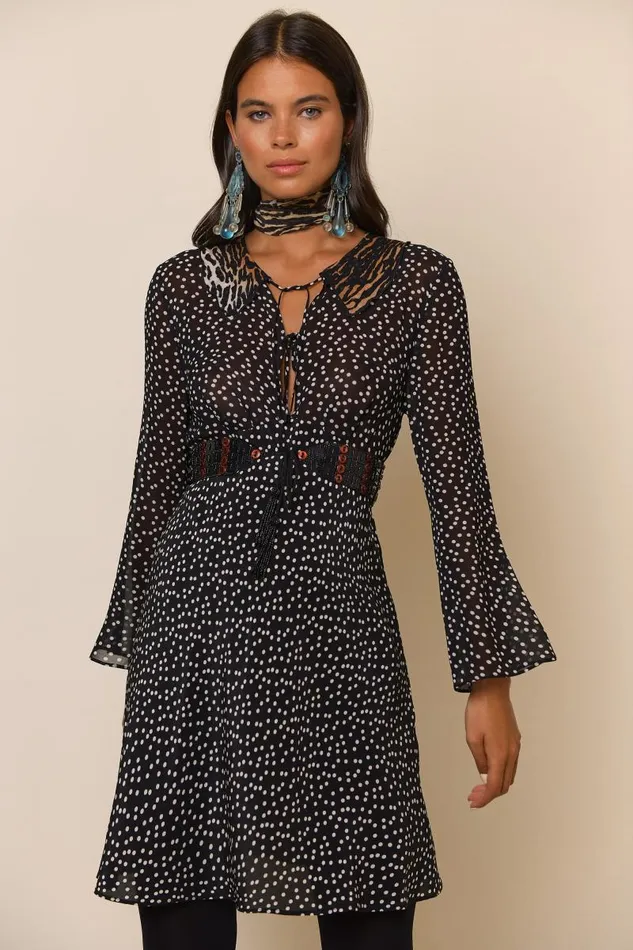 Women Dresses RIXO Malibu Bohemia Leopard Polka Mix