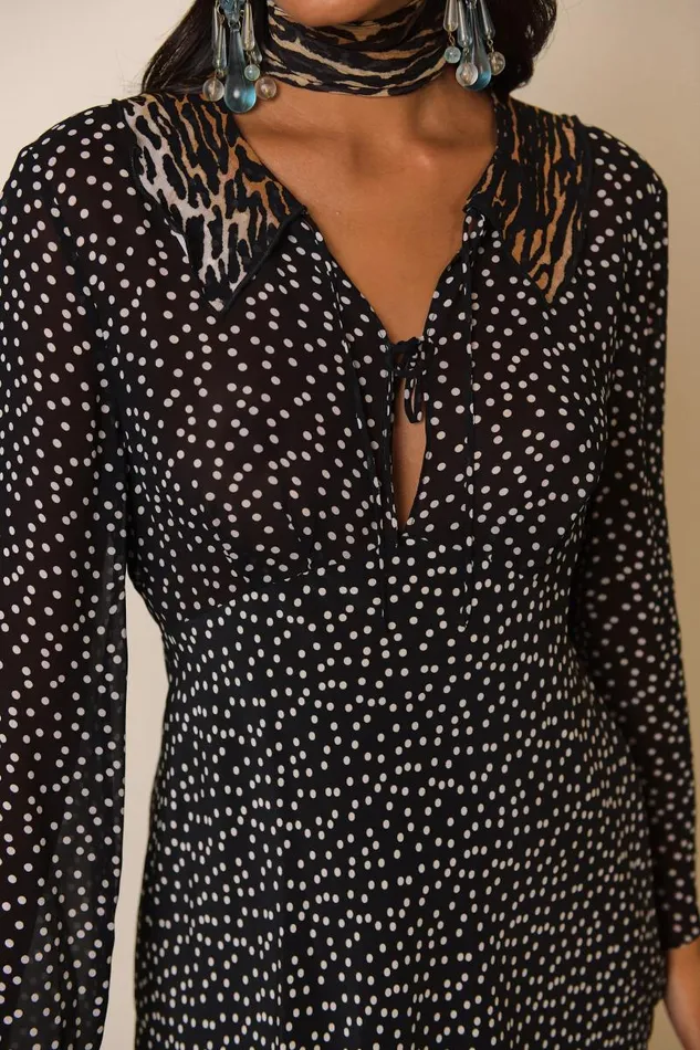 Women Dresses RIXO Malibu Bohemia Leopard Polka Mix