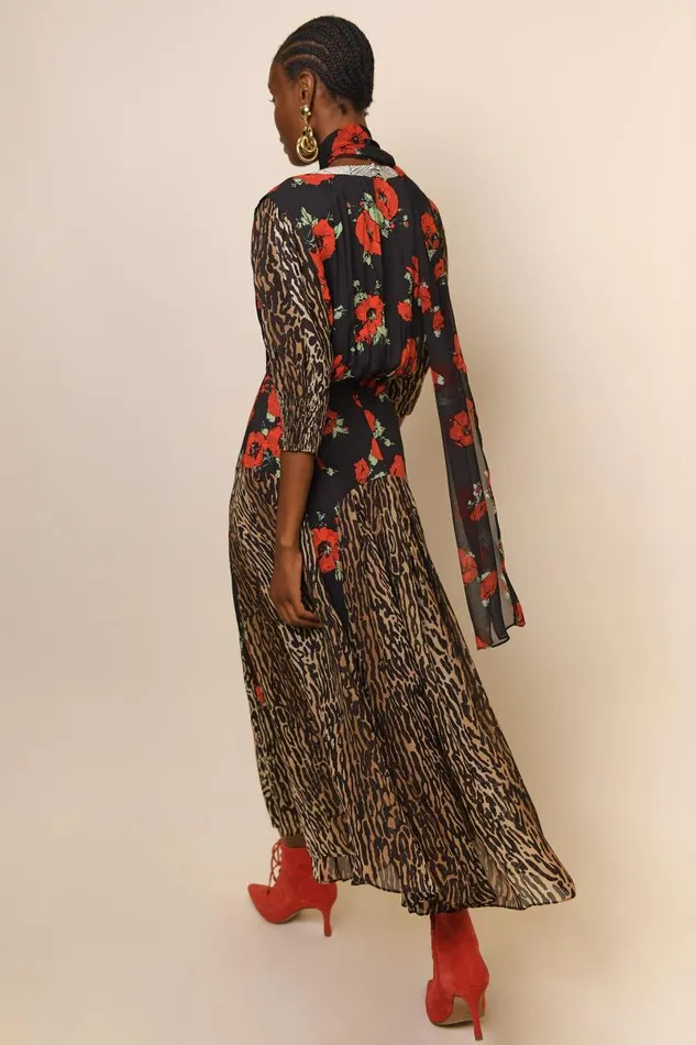 Women Dresses RIXO Meg Poppy Leopard Mix Women Dresses RIXO Meg Poppy Leopard Mix