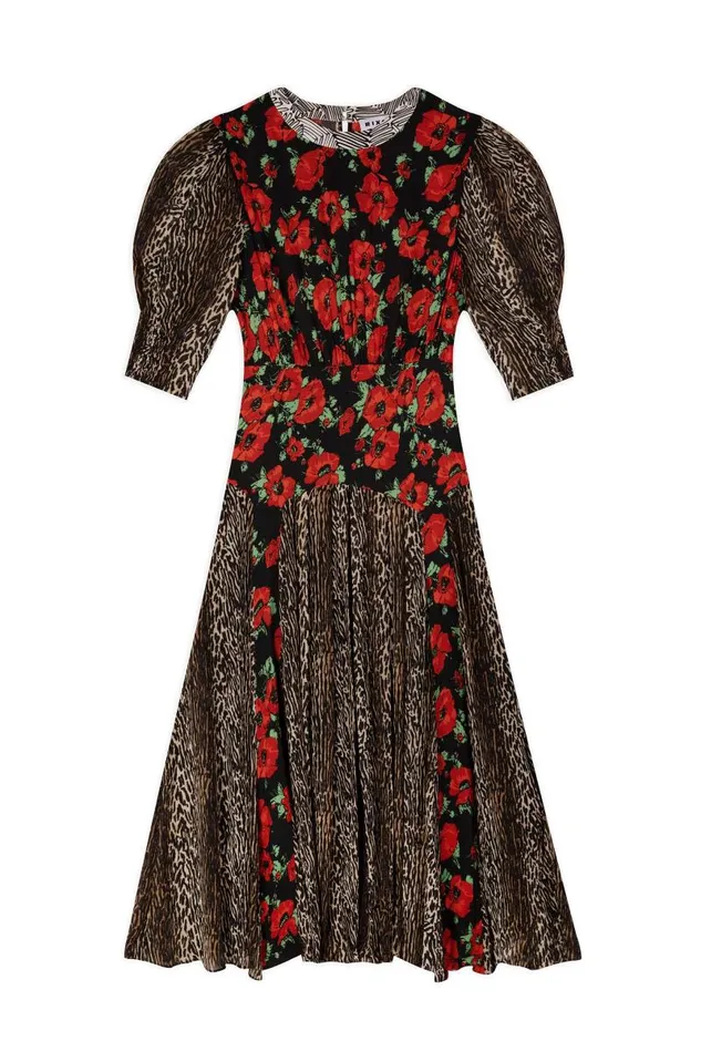 Women Dresses RIXO Meg Poppy Leopard Mix Women Dresses RIXO Meg Poppy Leopard Mix