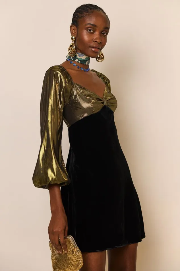 Women Dresses RIXO Paris Gold Women Dresses RIXO Paris Gold