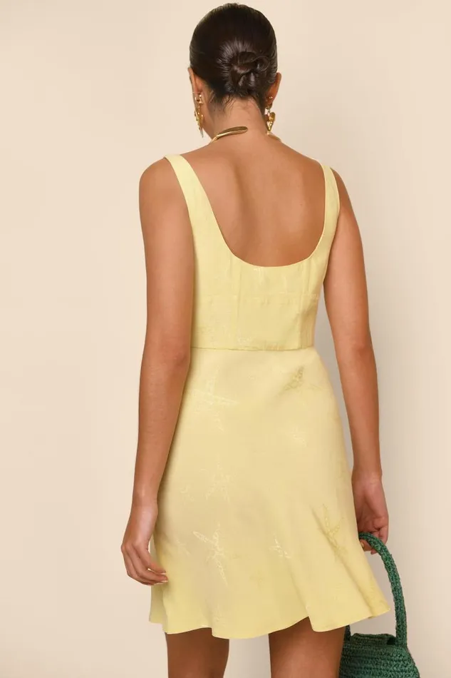 Women Dresses RIXO Ronan Starfish Jacquard Lemon