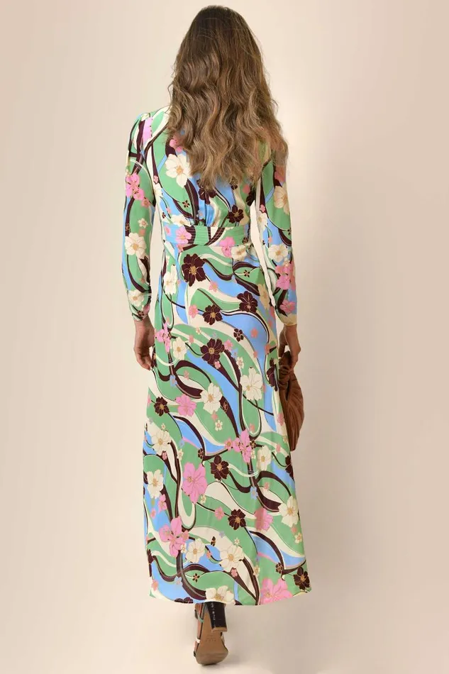 Women Dresses RIXO Selma Tropical Hibiscus Wave Women Dresses RIXO Selma Tropical Hibiscus Wave