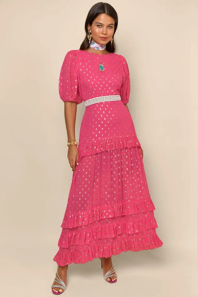 Women Dresses RIXO Shireen Pink
