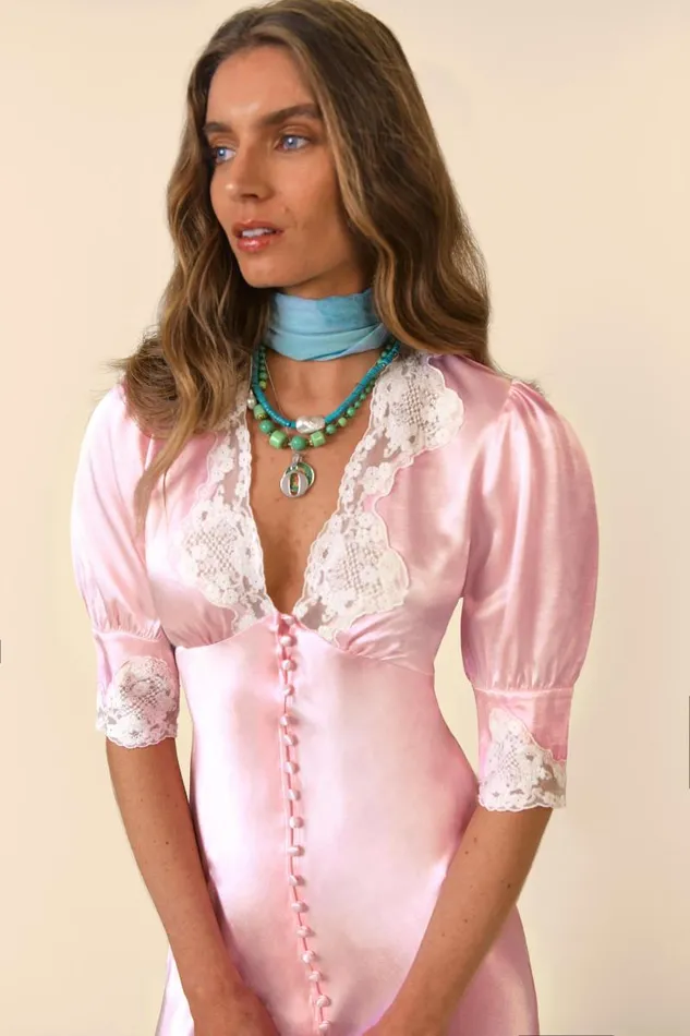 Women Dresses RIXO Simone Pink Mist Women Dresses RIXO Simone Pink Mist