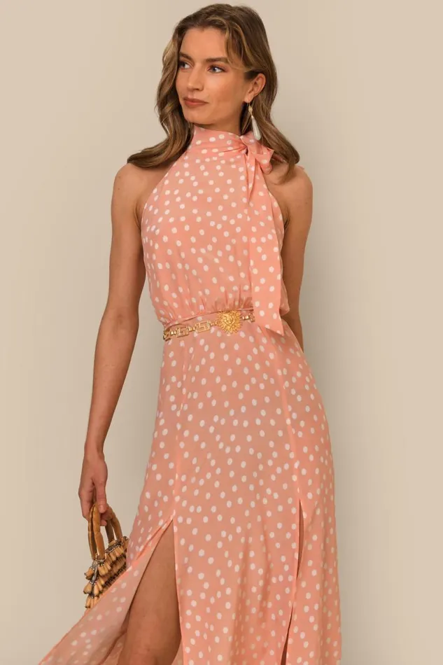 Women Dresses RIXO Valerie Marilyn Spot Pink Women Dresses RIXO Valerie Marilyn Spot Pink