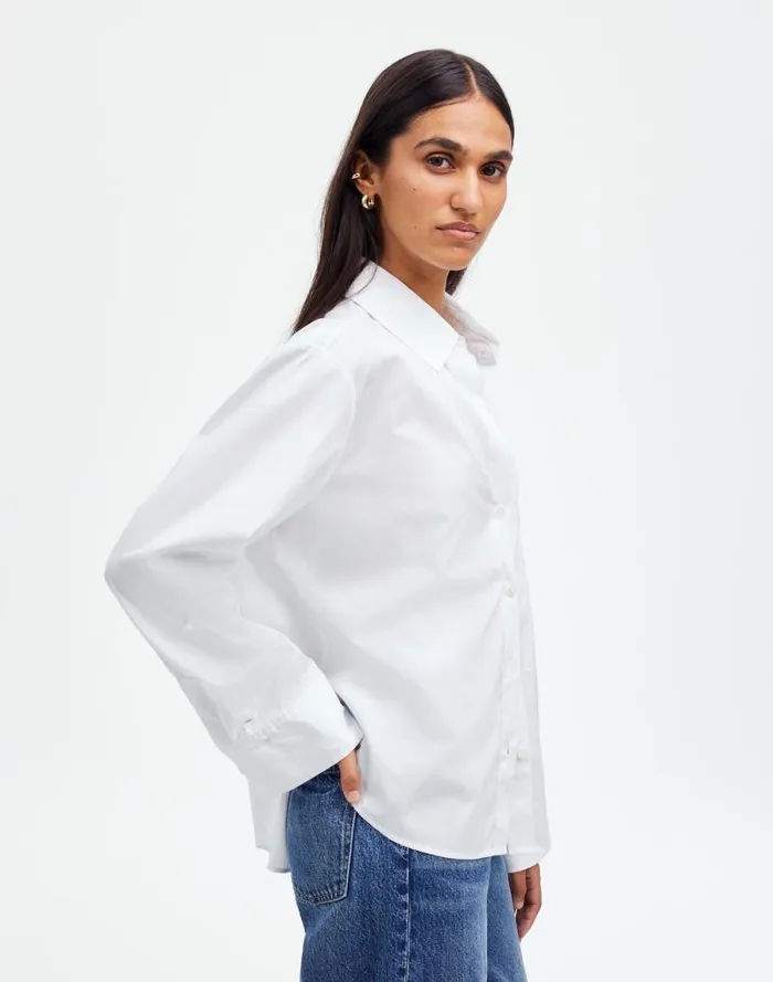 Women Easy YNeck ButtonUp Shirt Eyelet White Madewell Tops and Shirts