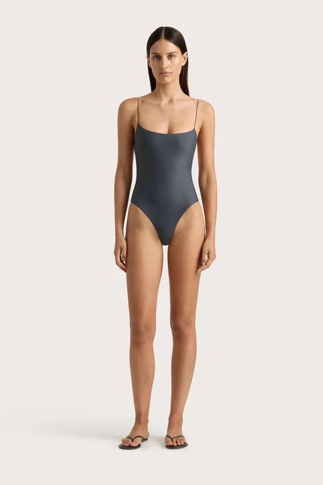 Women Elea One Piece Charred Navy Faithfull The Brand Swim