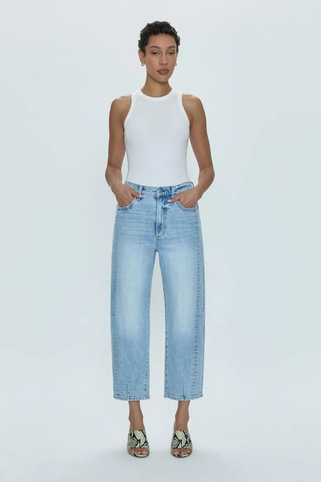 Women Eli High Rise Barrel Jean 8211 Sunkissed Pistola Denim Denim