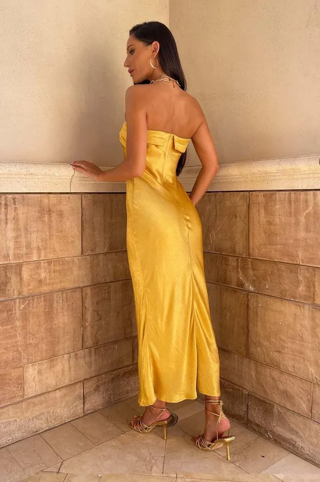 Women Evening Dresses Runaway The Label LEILA SLIP DRESS Marigold Women Evening Dresses Runaway The Label LEILA SLIP DRESS Marigold