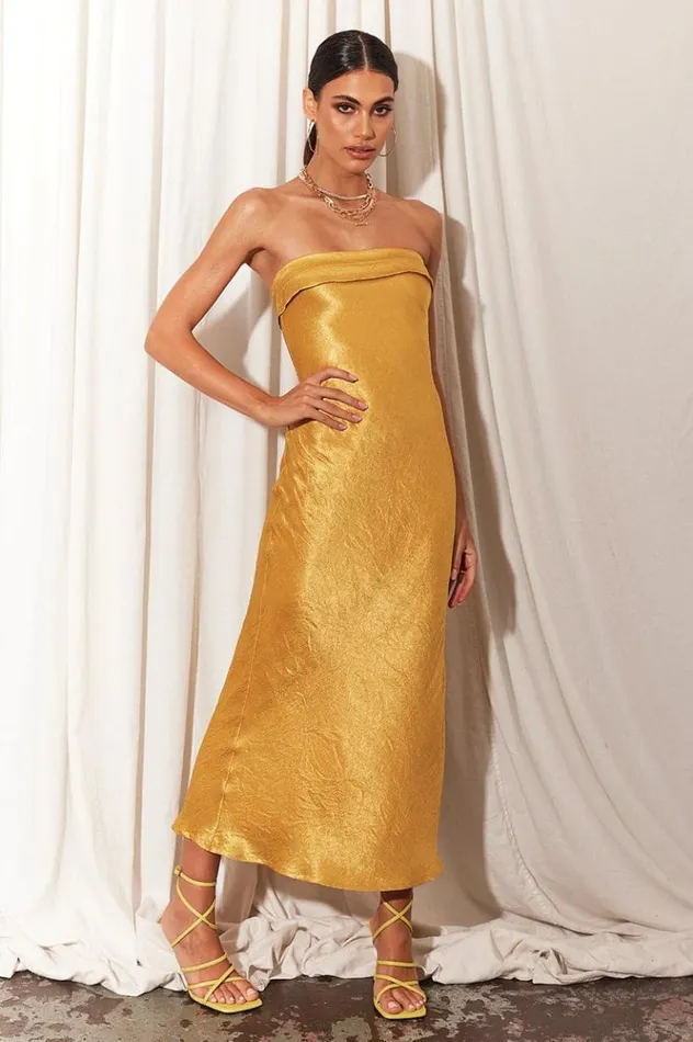 Women Evening Dresses Runaway The Label LEILA SLIP DRESS Marigold Women Evening Dresses Runaway The Label LEILA SLIP DRESS Marigold