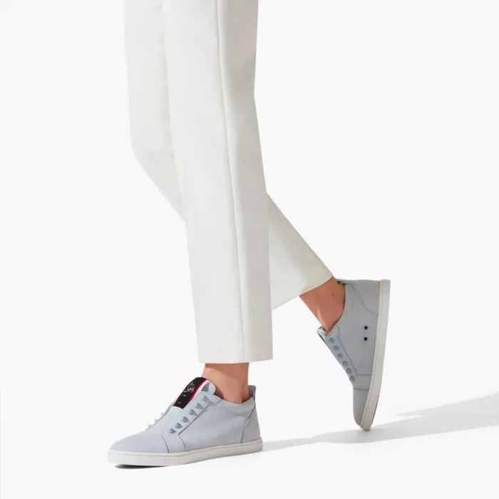 Women FAV Fique A Vontade Woman Sneakers 8211 Calf Leather 8211 Paseo Blue Christian Louboutin Sneakers