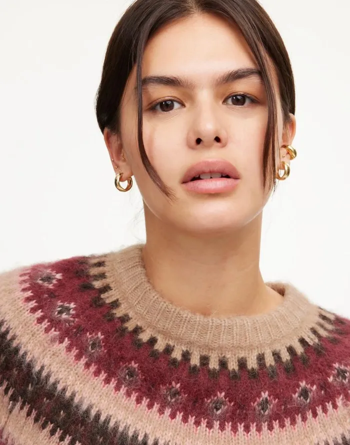 Women Fair Isle AlpacaBlend Sweater Camel Fairisle Madewell Sweaters