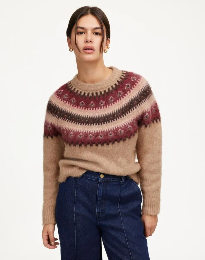 Women Fair Isle AlpacaBlend Sweater Camel Fairisle Madewell Sweaters