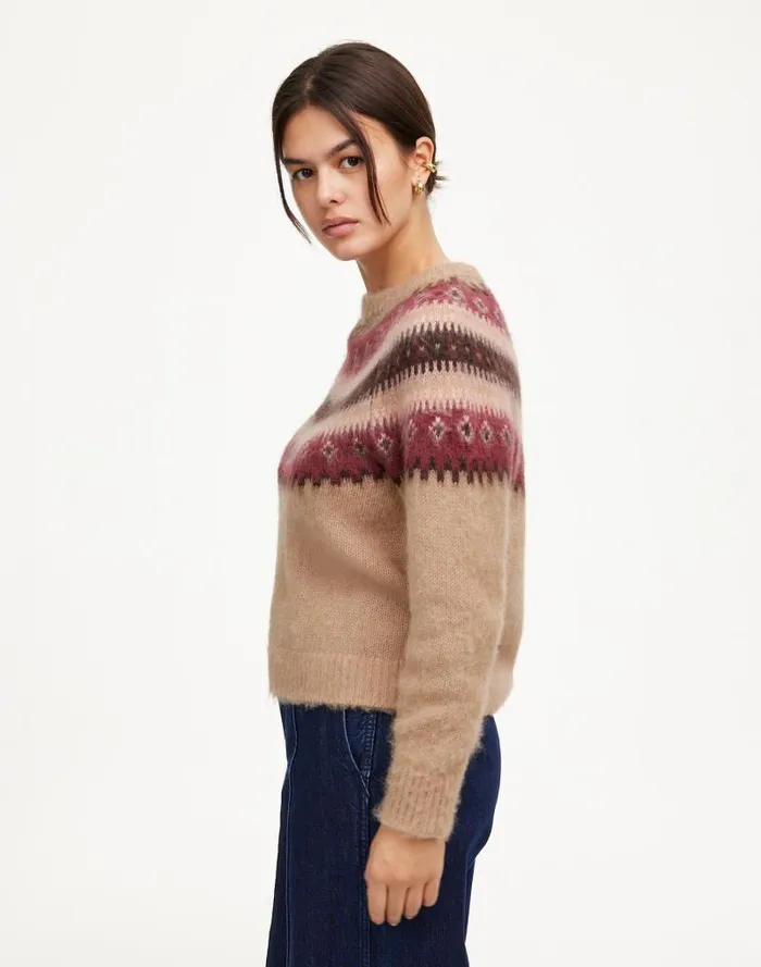 Women Fair Isle AlpacaBlend Sweater Camel Fairisle Madewell Sweaters