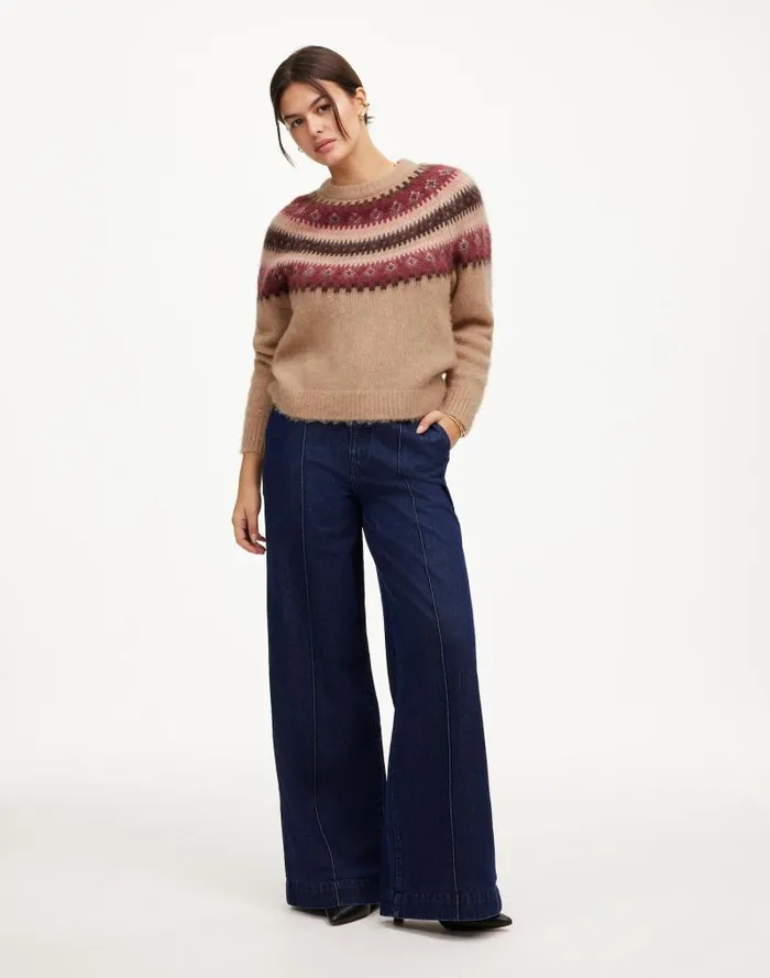 Women Fair Isle AlpacaBlend Sweater Camel Fairisle Madewell Sweaters