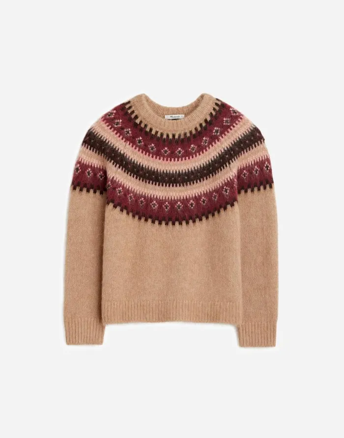 Women Fair Isle AlpacaBlend Sweater Camel Fairisle Madewell Sweaters