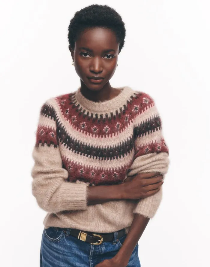 Women Fair Isle AlpacaBlend Sweater Camel Fairisle Madewell Sweaters