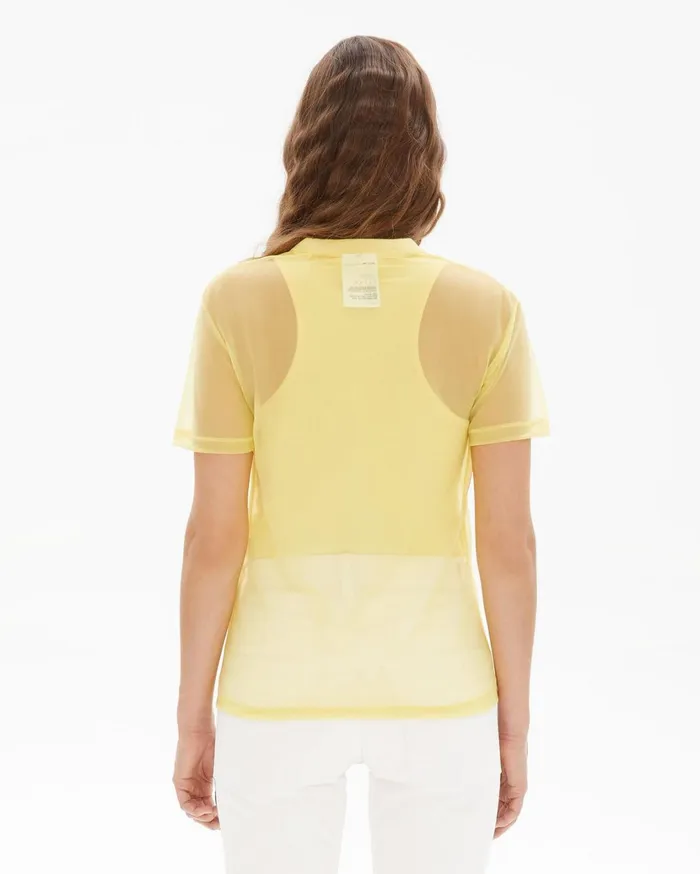 Women Femme Nylon Little Tee Citric Yellow Helmut Lang Tops