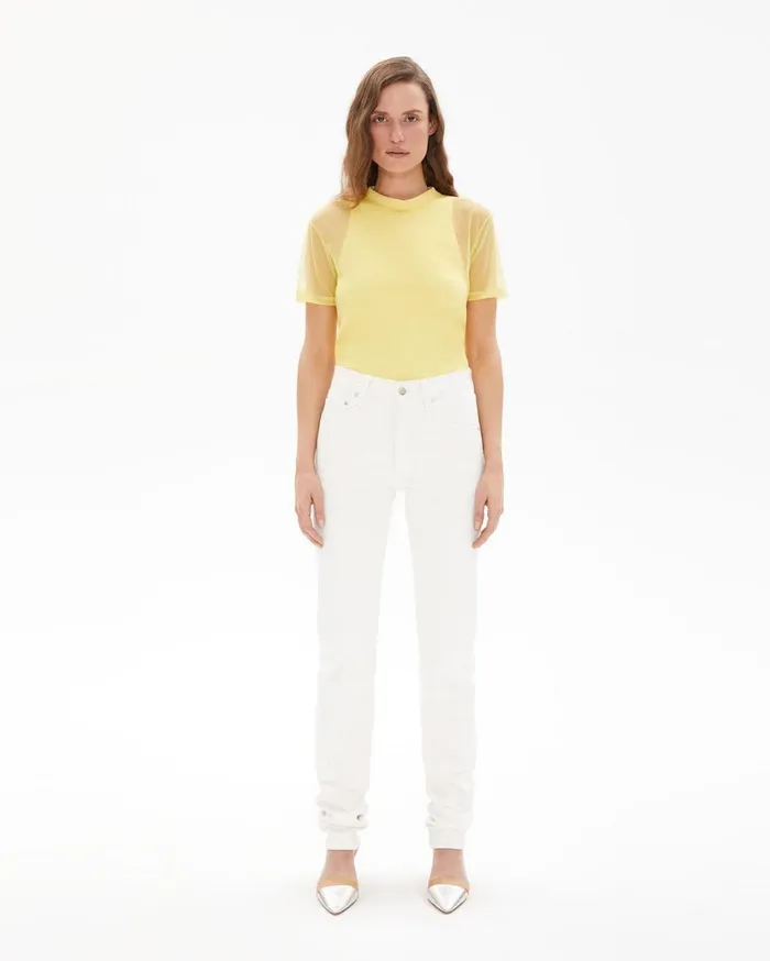 Women Femme Nylon Little Tee Citric Yellow Helmut Lang Tops
