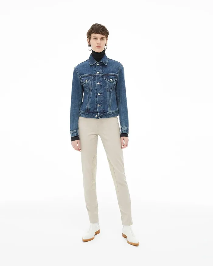 Women Femme Trucker Jean Jacket Acc Mid Stone Helmut Lang Jackets and Blazers