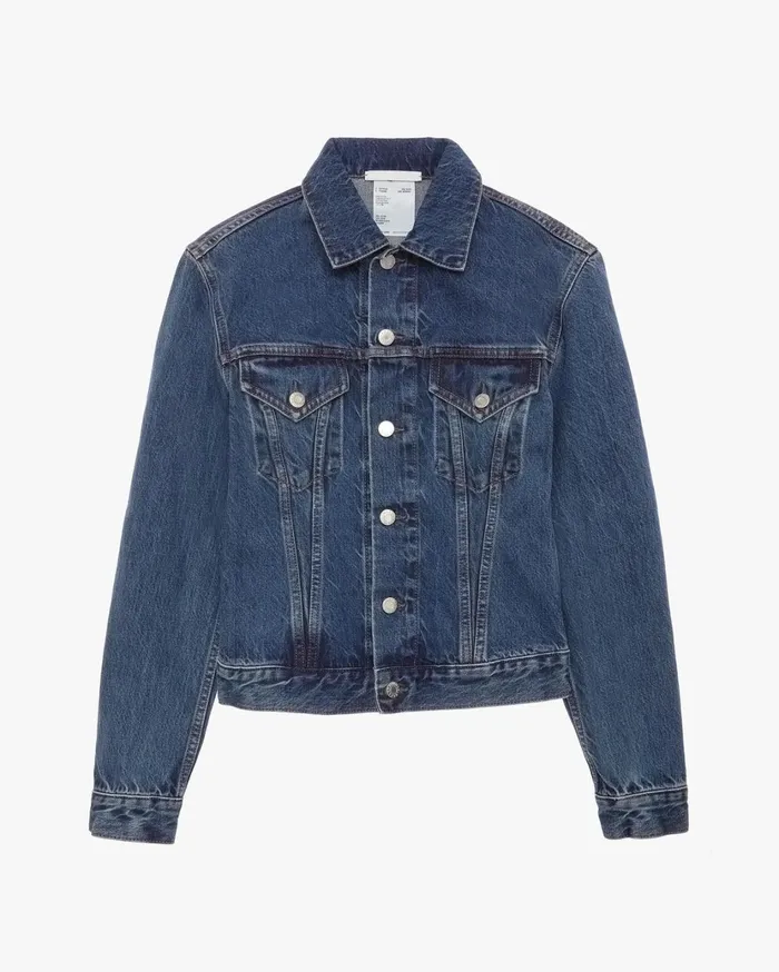 Women Femme Trucker Jean Jacket Acc Mid Stone Helmut Lang Jackets and Blazers