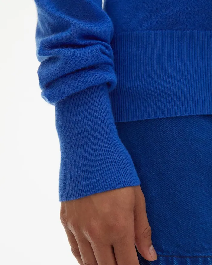 Women Fine Cashmere Crewneck Azurite Helmut Lang Sweaters