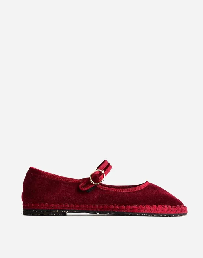 Women FlabelUS Lucrecia Mary Janes Burgundy Madewell Flats and Loafers