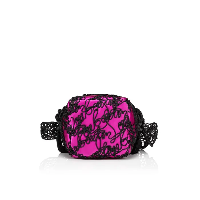 Women Flamencaba Mini Top Handle Bag 8211 Satin Feria Embroidery And Pompoms 8211 Black Black Christian Louboutin Top Handles
