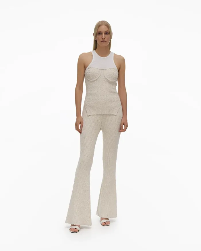 Women Flared Knit Pant Muslin Helmut Lang Pants