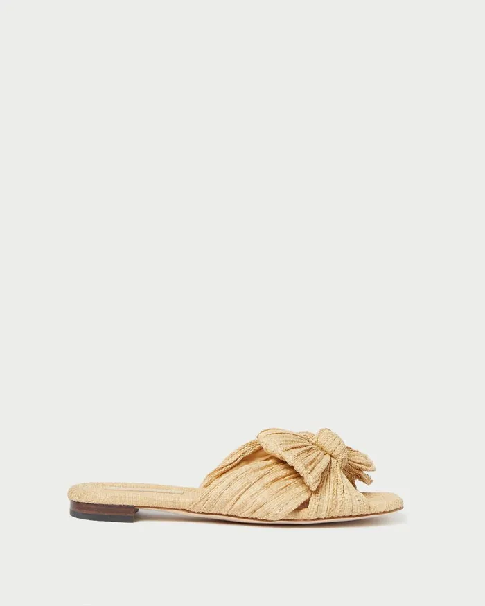 Women Flat Sandals Loeffler Randall Daphne Natural Bow Slide L Flat Sandals L Footwear Women Flat Sandals Loeffler Randall Daphne Natural Bow Slide L Flat Sandals L Footwear