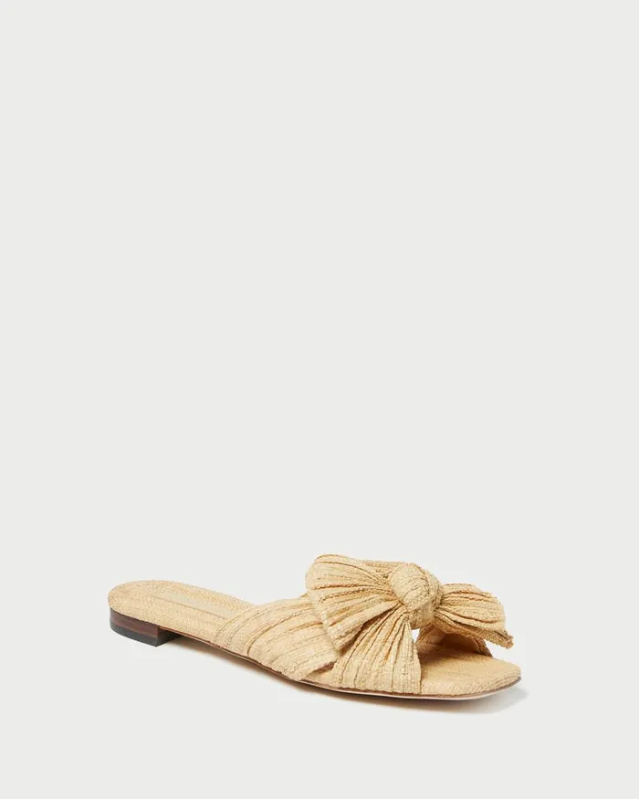 Women Flat Sandals Loeffler Randall Daphne Natural Bow Slide L Flat Sandals L Footwear Women Flat Sandals Loeffler Randall Daphne Natural Bow Slide L Flat Sandals L Footwear