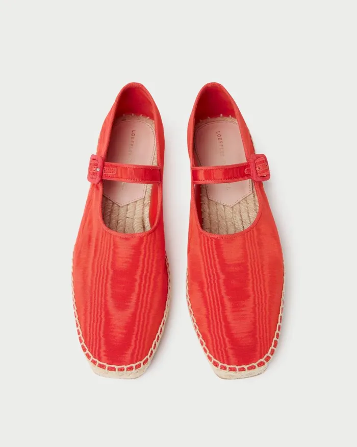 Women Flats and Loafers Loeffler Randall Clover Red Moir Espadrille I Espadrilles I Footwear