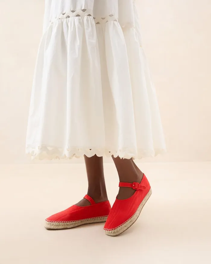 Women Flats and Loafers Loeffler Randall Clover Red Moir Espadrille I Espadrilles I Footwear Women Flats and Loafers Loeffler Randall Clover Red Moir Espadrille I Espadrilles I Footwear