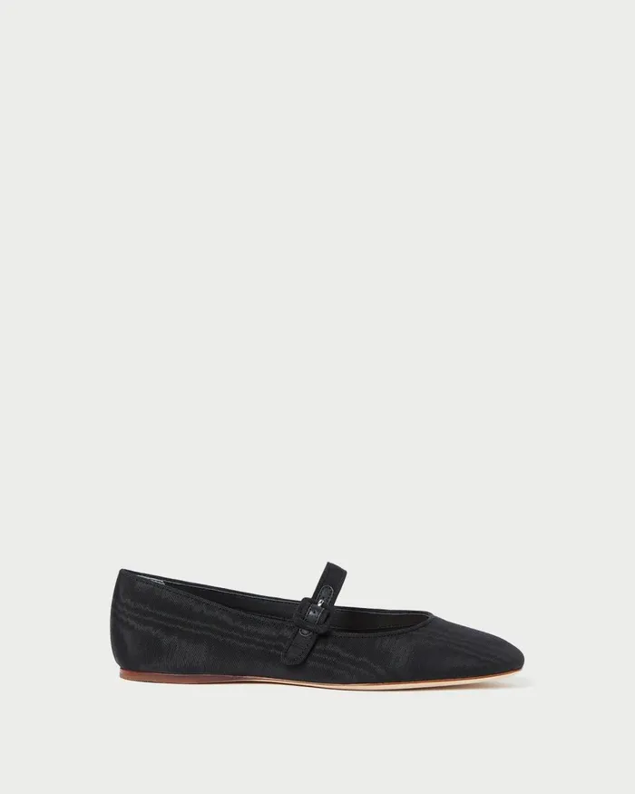 Women Flats and Loafers Loeffler Randall Ginger Black Moir Mary Jane L Flats L Footwear