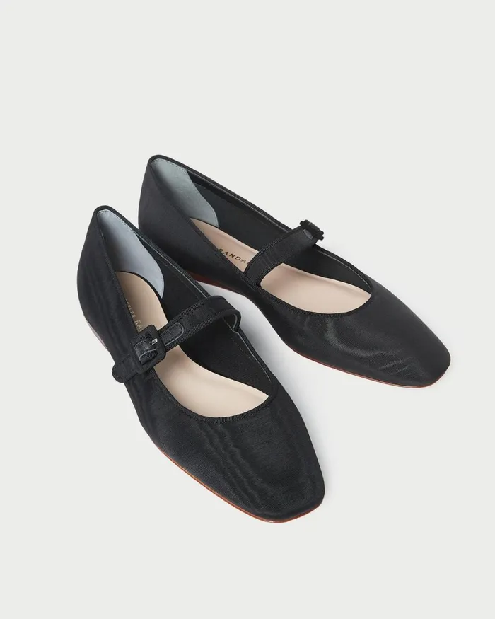 Women Flats and Loafers Loeffler Randall Ginger Black Moir Mary Jane L Flats L Footwear