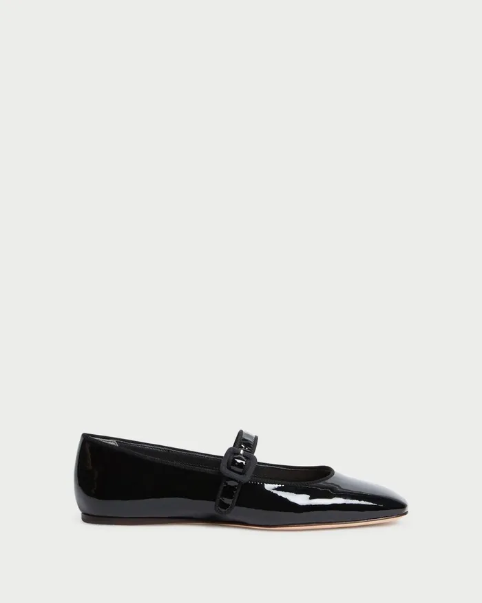 Women Flats and Loafers Loeffler Randall Ginger Black Patent Mary Jane L Flats L Footwear