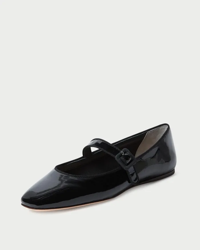Women Flats and Loafers Loeffler Randall Ginger Black Patent Mary Jane L Flats L Footwear