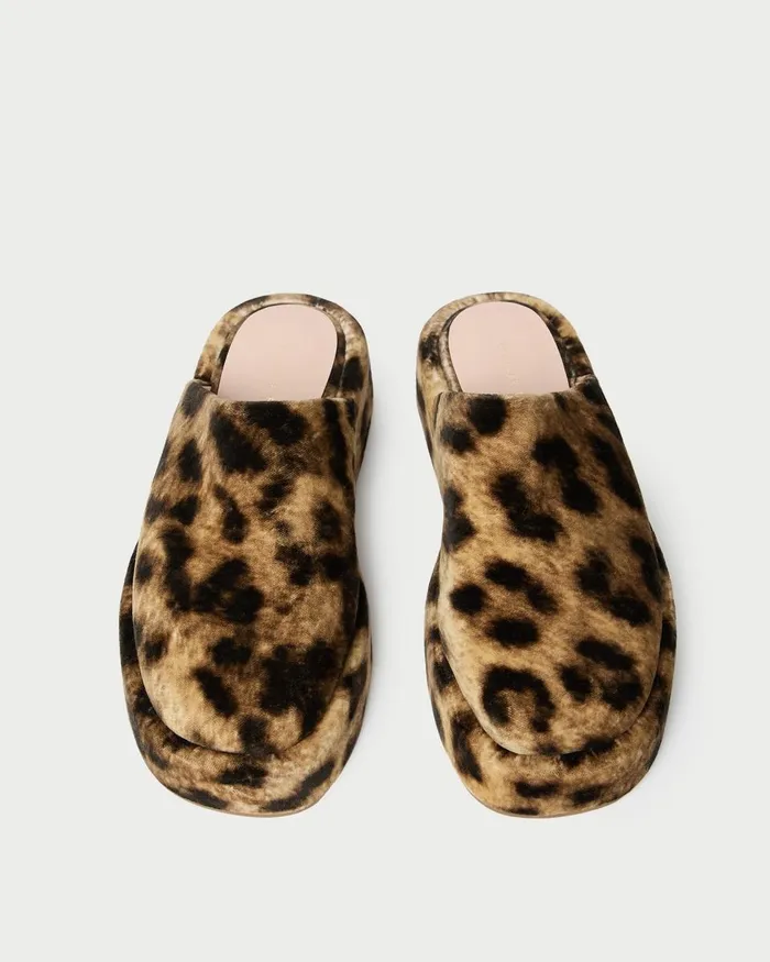 Women Flats and Loafers Loeffler Randall Haven Leopard Velvet Mule Women Flats and Loafers Loeffler Randall Haven Leopard Velvet Mule