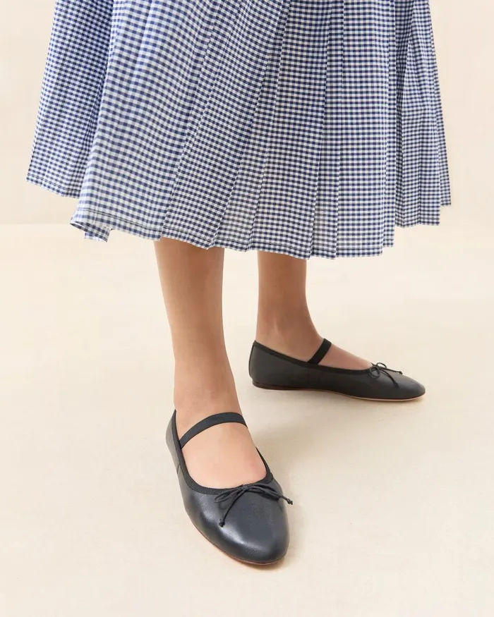 Women Flats and Loafers Loeffler Randall Leonie Black Leather Ballet Flat Women Flats and Loafers Loeffler Randall Leonie Black Leather Ballet Flat