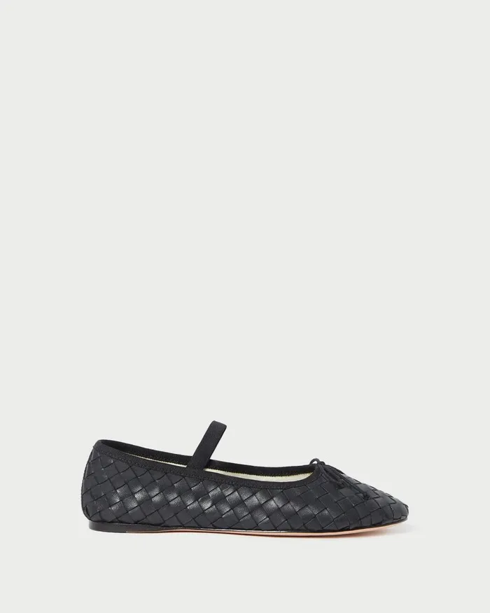 Women Flats and Loafers Loeffler Randall Leonie Black Woven Ballet Flat L Flats L Footwear