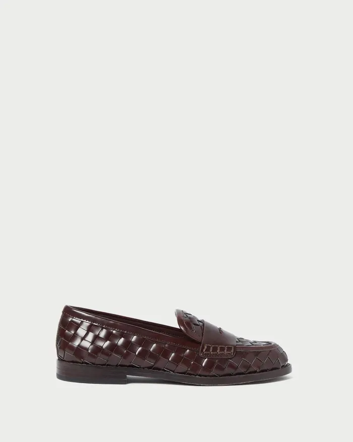 Women Flats and Loafers Loeffler Randall Rachel Espresso Woven Loafer L Loafers L Footwear